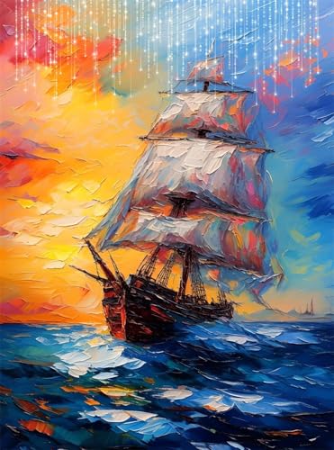 Diamond Painting Erwachsene, Diamant Painting Bilder Bunt 5D Diamond-Painting Boot DlY Vollbohrer Diamant Kunst Malerei Stickerei Bastelset Erwachsene Set, für Wohnzimmer Home Wanddeko 50x70 cm Q4-59 Diamond Painting Erwachsene, Diamant Painting Bilder Bunt 5D Diamond-Painting Boot DlY Vollbohrer Diamant Kunst Malerei Stickerei Bastelset Erwachsene Set, für Wohnzimmer Home Wanddeko 50x70 cm Q4-59 von Qinqhuag