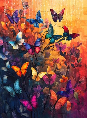Diamond Painting Erwachsene, Diamant Painting Bilder Bunt 5D Diamond-Painting Schmetterling DlY Vollbohrer Diamant Kunst Malerei Stickerei Bastelset Erwachsene, für Wohnzimmer Wanddeko 50x70 cm Q4-141 Diamond Painting Erwachsene, Diamant Painting Bilder Bunt 5D Diamond-Painting Schmetterling DlY Vollbohrer Diamant Kunst Malerei Stickerei Bastelset Erwachsene, für Wohnzimmer Wanddeko 50x70 cm Q4-141 von Qinqhuag