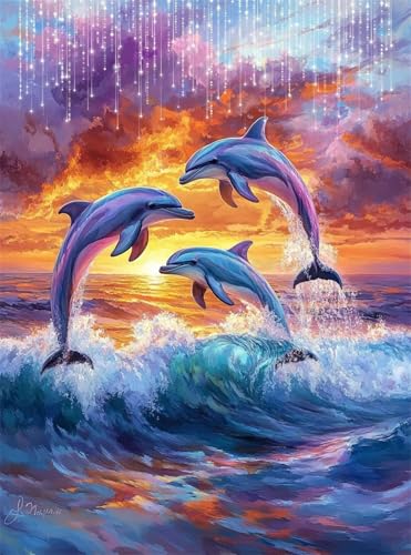 Diamond Painting Erwachsene, Diamant Painting Bilder Delphin 5D Diamond-Painting Landschaft DlY Vollbohrer Diamant Kunst Malerei Stickerei Bastelset Erwachsene, für Wohnzimmer Wanddeko 50x70 cm Q4-27 Diamond Painting Erwachsene, Diamant Painting Bilder Delphin 5D Diamond-Painting Landschaft DlY Vollbohrer Diamant Kunst Malerei Stickerei Bastelset Erwachsene, für Wohnzimmer Wanddeko 50x70 cm Q4-27 von Qinqhuag
