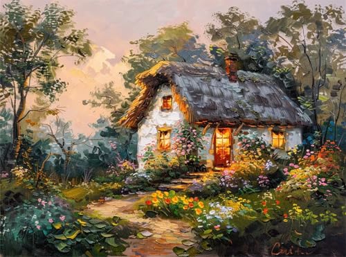 Diamond Painting Erwachsene, Diamant Painting Bilder Häuser 5D Diamond-Painting Baum DlY Vollbohrer Diamant Kunst Malerei Stickerei Bastelset Erwachsene, für Wohnzimmer Home Wanddeko 15x20 cm Q4-1003 von Qinqhuag