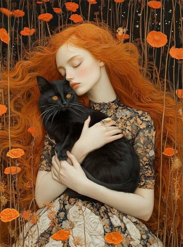 Diamond Painting Erwachsene, Diamant Painting Bilder Katze 5D Diamond-Painting Mädchen DlY Vollbohrer Diamant Kunst Malerei Stickerei Bastelset Erwachsene Set, für Wohnzimmer Wanddeko 90x120 cm Q4-943 von Qinqhuag