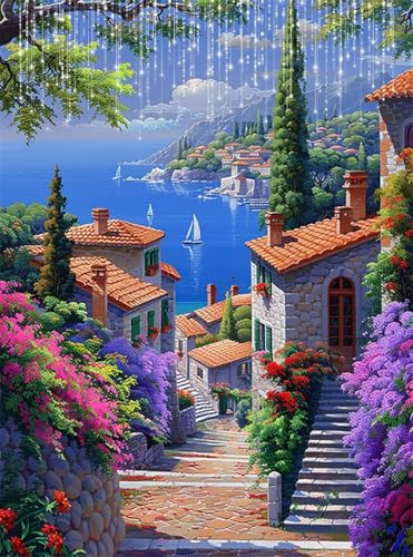 Diamond Painting Erwachsene, Diamant Painting Bilder Küsten 5D Diamond-Painting Stadt DlY Vollbohrer Diamant Kunst Malerei Stickerei Bastelset Erwachsene, für Wohnzimmer Home Wanddeko 50x70 cm Q4-39 Diamond Painting Erwachsene, Diamant Painting Bilder Küsten 5D Diamond-Painting Stadt DlY Vollbohrer Diamant Kunst Malerei Stickerei Bastelset Erwachsene, für Wohnzimmer Home Wanddeko 50x70 cm Q4-39 von Qinqhuag