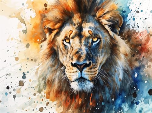 Diamond Painting Erwachsene, Diamant Painting Bilder Löwe 5D Diamond-Painting Tier DlY Vollbohrer Diamant Kunst Malerei Stickerei Bastelset Erwachsene, für Wohnzimmer Home Wanddeko 60x80 cm Q4-1079 von Qinqhuag