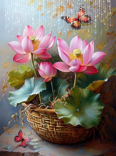 Diamond Painting Erwachsene, Diamant Painting Bilder Lotus 5D Diamond-Painting Schmetterling DlY Vollbohrer Diamant Kunst Malerei Stickerei Bastelset Erwachsene Set, für Home Wanddeko 50x70 cm Q4-161 Diamond Painting Erwachsene, Diamant Painting Bilder Lotus 5D Diamond-Painting Schmetterling DlY Vollbohrer Diamant Kunst Malerei Stickerei Bastelset Erwachsene Set, für Home Wanddeko 50x70 cm Q4-161 von Qinqhuag