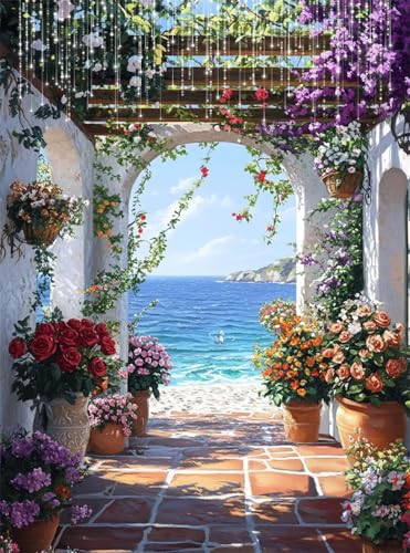Diamond Painting Erwachsene, Diamant Painting Bilder Meer 5D Diamond-Painting Garten DlY Vollbohrer Diamant Kunst Malerei Stickerei Bastelset Erwachsene, für Wohnzimmer Home Wanddeko 50x70 cm Q4-157 Diamond Painting Erwachsene, Diamant Painting Bilder Meer 5D Diamond-Painting Garten DlY Vollbohrer Diamant Kunst Malerei Stickerei Bastelset Erwachsene, für Wohnzimmer Home Wanddeko 50x70 cm Q4-157 von Qinqhuag
