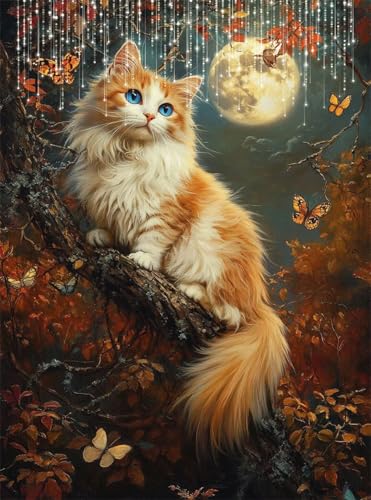 Diamond Painting Erwachsene, Diamant Painting Bilder Mond 5D Diamond-Painting Katze DlY Vollbohrer Diamant Kunst Malerei Stickerei Bastelset Erwachsene, für Wohnzimmer Home Wanddeko 50x70 cm Q4-133 Diamond Painting Erwachsene, Diamant Painting Bilder Mond 5D Diamond-Painting Katze DlY Vollbohrer Diamant Kunst Malerei Stickerei Bastelset Erwachsene, für Wohnzimmer Home Wanddeko 50x70 cm Q4-133 von Qinqhuag