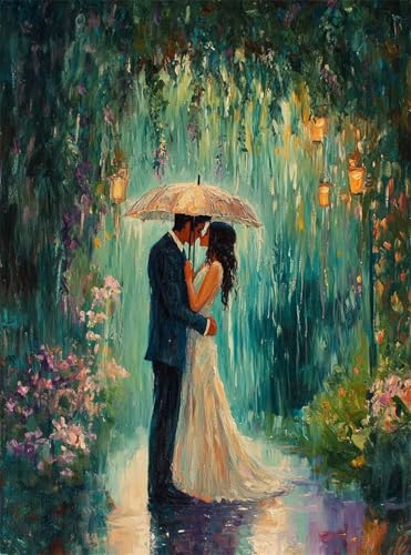 Diamond Painting Erwachsene, Diamant Painting Bilder Paar 5D Diamond-Painting Landschaft DlY Vollbohrer Diamant Kunst Malerei Stickerei Bastelset Erwachsene, für Wohnzimmer Wanddeko 90x120 cm Q4-993 von Qinqhuag