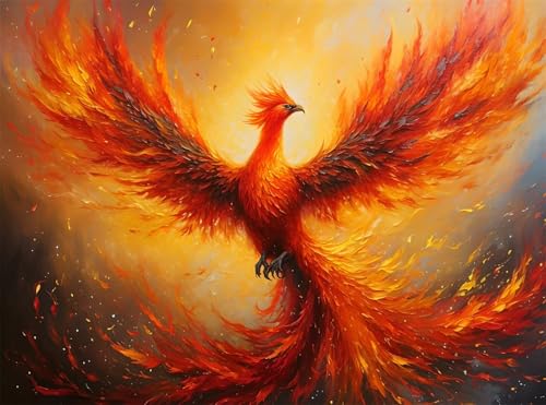 Diamond Painting Erwachsene, Diamant Painting Bilder Phönix 5D Diamond-Painting Vogel DlY Vollbohrer Diamant Kunst Malerei Stickerei Bastelset Erwachsene Set, für Wohnzimmer Wanddeko 30x40 cm Q4-1021 von Qinqhuag