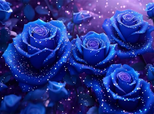 Diamond Painting Erwachsene, Diamant Painting Bilder Rose 5D Diamond-Painting Blume DlY Vollbohrer Diamant Kunst Malerei Stickerei Bastelset Erwachsene, für Wohnzimmer Home Wanddeko 50x70 cm Q4-1055 von Qinqhuag