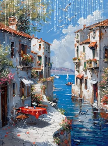 Diamond Painting Erwachsene, Diamant Painting Bilder Stadt 5D Diamond-Painting Fluss DlY Vollbohrer Diamant Kunst Malerei Stickerei Bastelset Erwachsene, für Wohnzimmer Home Wanddeko 50x70 cm Q4-47 Diamond Painting Erwachsene, Diamant Painting Bilder Stadt 5D Diamond-Painting Fluss DlY Vollbohrer Diamant Kunst Malerei Stickerei Bastelset Erwachsene, für Wohnzimmer Home Wanddeko 50x70 cm Q4-47 von Qinqhuag