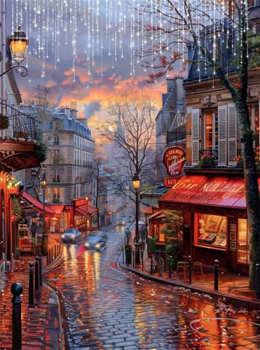 Diamond Painting Erwachsene, Diamant Painting Bilder Stadt 5D Diamond-Painting Straßenansicht DlY Vollbohrer Diamant Kunst Malerei Stickerei Bastelset Erwachsene Set, für Home Wanddeko 50x70 cm Q4-49 von Qinqhuag