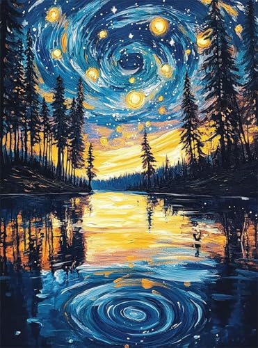 Diamond Painting Erwachsene, Diamant Painting Bilder Sternenhimmel 5D Diamond-Painting Abstrakt DlY Vollbohrer Diamant Kunst Malerei Stickerei Bastelset Erwachsene, für Home Wanddeko 60x80 cm Q4-999 von Qinqhuag