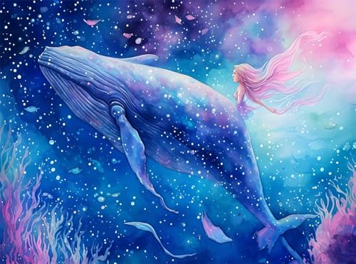 Diamond Painting Erwachsene, Diamant Painting Bilder Wal 5D Diamond-Painting Mädchen DlY Vollbohrer Diamant Kunst Malerei Stickerei Bastelset Erwachsene, für Wohnzimmer Home Wanddeko 50x70 cm Q4-1101 von Qinqhuag