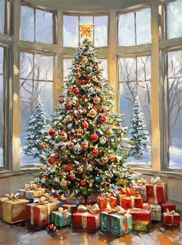 Diamond Painting Erwachsene, Diamant Painting Bilder Weihnachten 5D Diamond-Painting Baum DlY Vollbohrer Diamant Kunst Malerei Stickerei Bastelset Erwachsene, für Wohnzimmer Wanddeko 80x100 cm Q4-965 von Qinqhuag