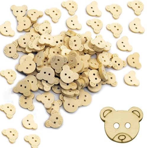 Qinsky Bärenknöpfe,100 Holzknöpfe Babyknöpfe Zum Stricken Originelle Knöpfe Für Babykleidung Kinder Strickjacken Basteln Holzknöpfe Zum Nähen Basteln Dekorationen Usw Qinsky Bärenknöpfe,100 Holzknöpfe Babyknöpfe Zum Stricken Originelle Knöpfe Für Babykleidung Kinder Strickjacken Basteln Holzknöpfe Zum Nähen Basteln Dekorationen Usw von Qinsky