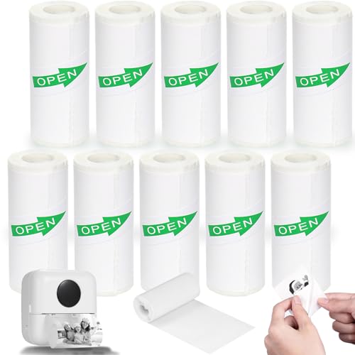 10 Rollen Thermopapier, Mini Thermal Printer Papier Thermorollen,Thermopapier für Kinderkamera und Mini Drucker Nachfülldruckpapier für Kinder Sofortbildkameras (57mm*25mm) von Qintora
