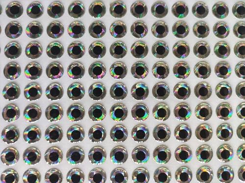 300 Stück 6 mm 3D weiche holografische Angelköder Jig Fliegenbinden Material Handwerk Puppe DIY Augen Angeln Fliegenbinden Materialien von Qintreesify