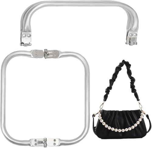 2 Stück Häkelnadeltaschen,Klick-Klack-Verschluss für Taschen,Clutch-Verschluss,Tasche in U-Form Innengriff Kuss,Griffe Häkelnadeln aus Aluminium für Geldbörse,Clutch und DIY-Projekte(160 * 90mm) von QinyOulhause
