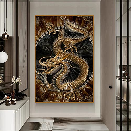Qinzhao Diamond Painting,Chinesischer Drache DIY 5D Diamant Malerei Set Vollbohrer Nach Zahlen Gemälde Kreuzstich Stickerei Crystal Strass Kunst Handwerk für Home Wall Décor Round Drill,50x70cm Qinzhao Diamond Painting,Chinesischer Drache DIY 5D Diamant Malerei Set Vollbohrer Nach Zahlen Gemälde Kreuzstich Stickerei Crystal Strass Kunst Handwerk für Home Wall Décor Round Drill,50x70cm von Qinzhao