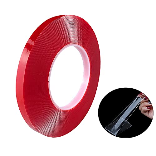 QitinDasen 10m X 10mm Premium Heavy Duty Doppelseitig Acryl Klebeband, Transparent Doppelseitig Montage Klebeband Rolle, Wasserdicht, Hitzebeständig, Abnehmbar (Dick 1mm) von QitinDasen