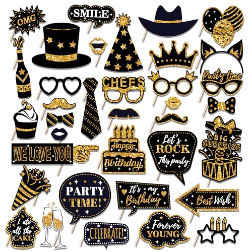36 PCS Geburtstag Foto Booth Requisiten Party Supplies Foto Box Zubehör Urlaub Bild Dekorationen Foto Booth Requisiten für Geburtstag Karneval Halloween Gefälligkeiten Pose Zeichen Kit Spaß für Party 36 PCS Geburtstag Foto Booth Requisiten Party Supplies Foto Box Zubehör Urlaub Bild Dekorationen Foto Booth Requisiten für Geburtstag Karneval Halloween Gefälligkeiten Pose Zeichen Kit Spaß für Party von Qiuboluny