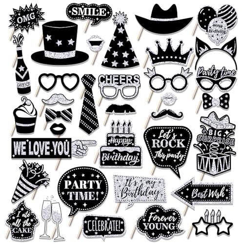 36 PCS Geburtstag Foto Booth Requisiten Party Supplies Foto Box Zubehör Urlaub Bild Dekorationen Foto Booth Requisiten für Geburtstag Karneval Halloween Gefälligkeiten Pose Zeichen Kit Spaß für Party 36 PCS Geburtstag Foto Booth Requisiten Party Supplies Foto Box Zubehör Urlaub Bild Dekorationen Foto Booth Requisiten für Geburtstag Karneval Halloween Gefälligkeiten Pose Zeichen Kit Spaß für Party von Qiuboluny