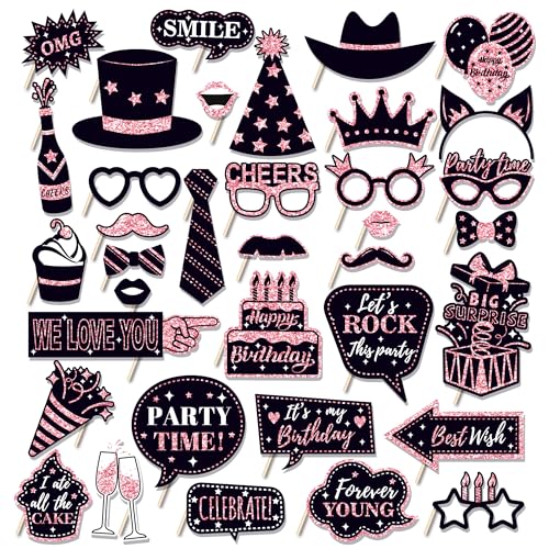 36 PCS Geburtstag Foto Booth Requisiten Party Supplies Foto Box Zubehör Urlaub Bild Dekorationen Foto Booth Requisiten für Geburtstag Karneval Halloween Gefälligkeiten Pose Zeichen Kit Spaß für Party 36 PCS Geburtstag Foto Booth Requisiten Party Supplies Foto Box Zubehör Urlaub Bild Dekorationen Foto Booth Requisiten für Geburtstag Karneval Halloween Gefälligkeiten Pose Zeichen Kit Spaß für Party von Qiuboluny