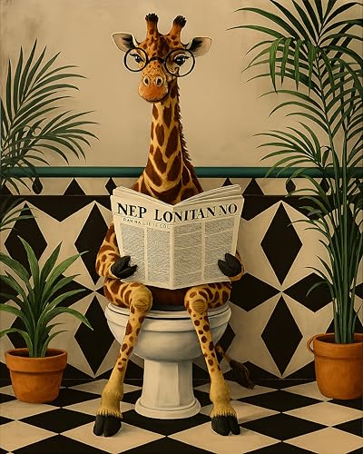 Qiukoo Malen nach Zahlen Erwachsene Giraffe 40x50 cm – Kreativ Set zum Malen nach Zahlen für Erwachsene und Anfänger mit DIY Malset, Paint by Numbers Leinwandbild Motiv Ohne Rahmen von Qiukoo