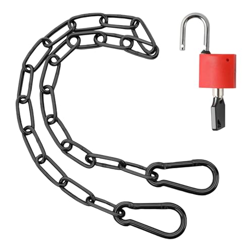 Edelstahlkette，Stahlkette mit Karabiner,51 cm Edelstahl Kette mit einem Schloss, geeignet für Pferdeställe, Haustierkäfige, Hängesessel und hängende Pflanzenkübel (Schwarz) von Qiuruoo
