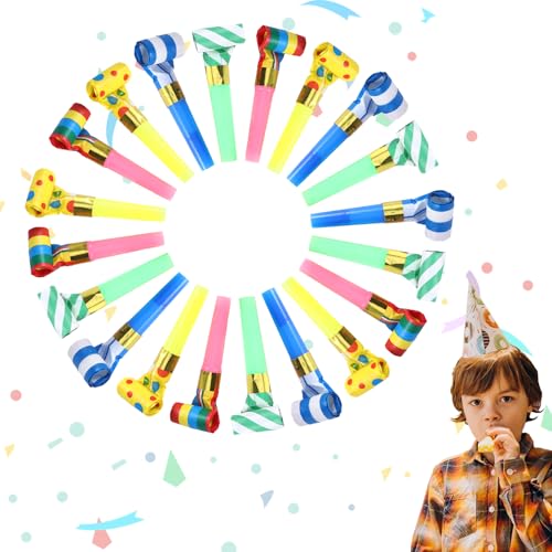 Qiuruoo 20 Stück TröTen Kindergeburtstag, Bunte Kunststoff Papier Tröte, Tröte zum anfeuern für Neujahrsfeier, Abschlussfeier, Cheerleader Jubel Qiuruoo 20 Stück TröTen Kindergeburtstag, Bunte Kunststoff Papier Tröte, Tröte zum anfeuern für Neujahrsfeier, Abschlussfeier, Cheerleader Jubel von Qiuruoo
