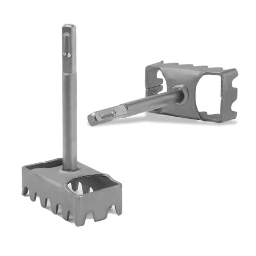 Qivine 2 Stück 45Cr SDS Plus Meißel, Robust Meißel für Bohrhammer zum Fliesen, Elektro Hammermeißel Fliesenmeißel für Fliesenkleber, Beton, Mauerwerk (Quadratischer Griff) von Qivine