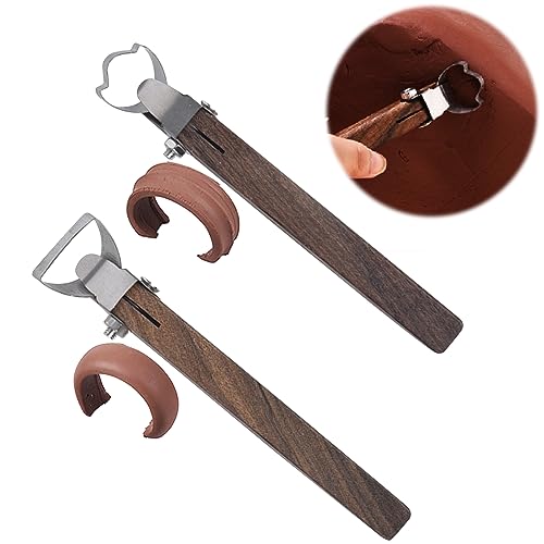Qivine 2 Stück Modellierwerkzeug, Keramik Griffen Sculpting Werkzeug Ton Modellier Werkzeug mit Holzgriff, Clay Carving Tools für Anfänger DIY Handwerk Töpfer Qivine 2 Stück Modellierwerkzeug, Keramik Griffen Sculpting Werkzeug Ton Modellier Werkzeug mit Holzgriff, Clay Carving Tools für Anfänger DIY Handwerk Töpfer von Qivine