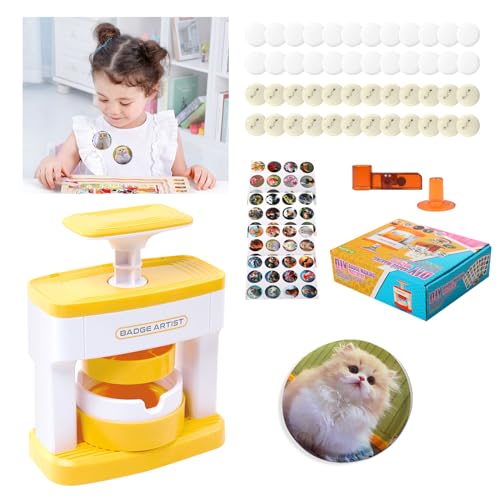 Qivine Buttonmaschine Abzeichen Button Maker, DIY Macher Maschine Buttons Selber Machen, Badge Press Machine für Personalisiertes Abzeichen inkl. 24 Kunststoff Button Teilen und Kreisschneider Qivine Buttonmaschine Abzeichen Button Maker, DIY Macher Maschine Buttons Selber Machen, Badge Press Machine für Personalisiertes Abzeichen inkl. 24 Kunststoff Button Teilen und Kreisschneider von Qivine
