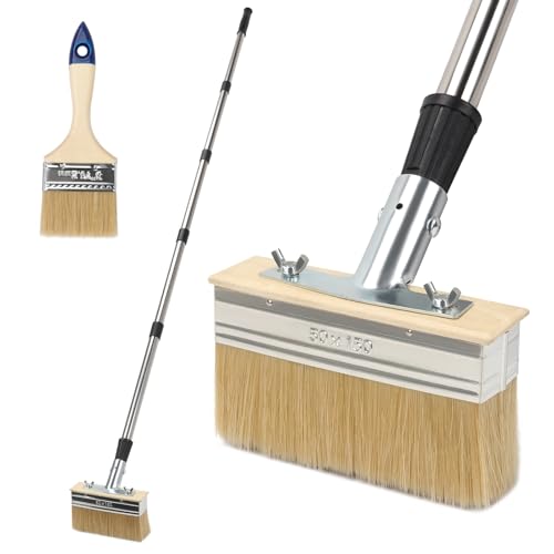 Qivine Maler Pinsel Set, Lasurpinsel Holz Außen Pinselset Acrylfarben Malerbedarf mit Teleskopstange, Leimpinsel Flächenpinsel Malerpinsel Breiter Pinsel Acrylfarbe für Holzlasur Qivine Maler Pinsel Set, Lasurpinsel Holz Außen Pinselset Acrylfarben Malerbedarf mit Teleskopstange, Leimpinsel Flächenpinsel Malerpinsel Breiter Pinsel Acrylfarbe für Holzlasur von Qivine
