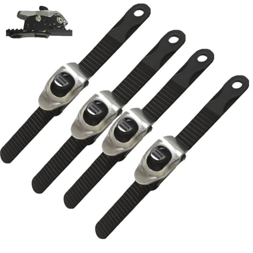Zbad1 Grip Lock Strap, Ultimativer Heavy Duty Grip Lock Strap Mit Verstellbarer Metall-Ratschenschnalle, Anschließbare Heavy Duty Multipurpose Tie down Ratschengurte(4pcs without hook,14.76inch) von Qixfyze