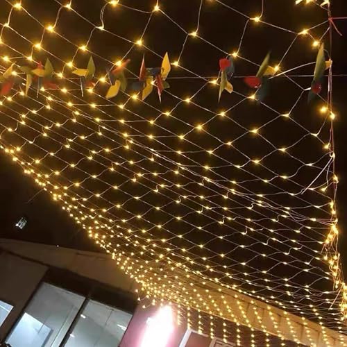 Qiydia 8 Beleuchtungsmodi, Lichternetz, Wasserdicht für Den Außenbereich, Weihnachtslichter, Led-Lichterkette für Weihnachtsbäume, Sträucher, Hochzeiten, Partydekorationen(1.5m x 1.5m 96led, Warm) Qiydia 8 Beleuchtungsmodi, Lichternetz, Wasserdicht für Den Außenbereich, Weihnachtslichter, Led-Lichterkette für Weihnachtsbäume, Sträucher, Hochzeiten, Partydekorationen(1.5m x 1.5m 96led, Warm) von Qiydia
