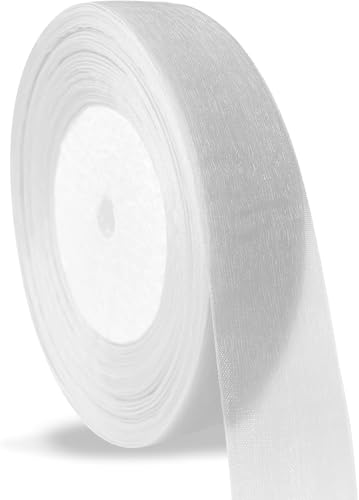 Qiyuting Weißes Organzaband, 25 mm, geeignet für Geschenkverpackungen, 45 Meter transparentes Chiffonband Qiyuting Weißes Organzaband, 25 mm, geeignet für Geschenkverpackungen, 45 Meter transparentes Chiffonband von Qiyuting