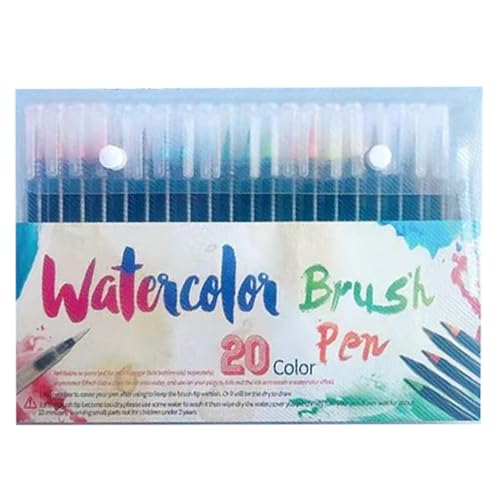 Qizeroty Pinselstifte | Aquarell Pinselstifte Lettering Set - Malen Zeichnen Lettering Kunstzubehör Farbige Tusche Kinder Erwachsene Anfänger Schule Reise von Qizeroty