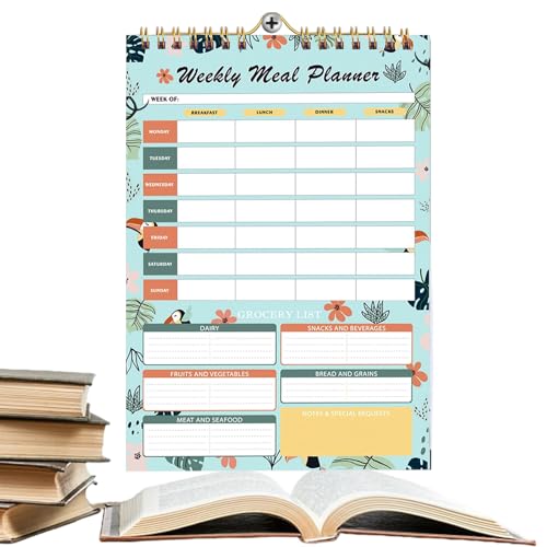 Wochenplaner Notizblock - Abreißblock Für Ernährung & Wohlbefinden Mit Vintage Design Notizbuch Für Jugendliche Mädchen Sportler Familie | Planungsblock Gesunde Ernährung Für Familie Kinder Erwachsene von Qizeroty