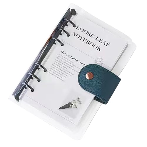 Qkbuza A6 Wiederbefüllbarer Planer Ordner - Transparenter 6 Ring Budget Planer | Arbeitsnotizbuch für Reinigung,Urlaub Gesundheit Exercise Workout Lesen Aufgabenmanagement Büro von Qkbuza