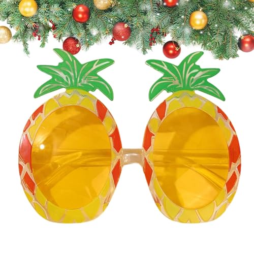 Qkbuza Hawaiianische Sonnenbrille, Retro-Sonnenbrille, stilvolle Ananas-Brille für Kinder und Erwachsene, Roadtrip, Pool, Reisen, Geburtstag, Fotokabine, Bühne, Schule von Qkbuza