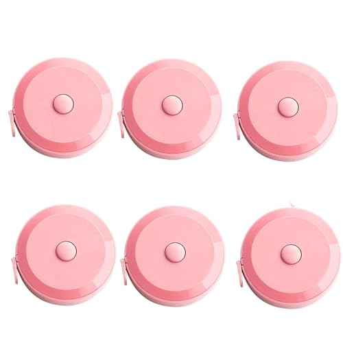 Qkbuza Measuring Tape für Körper, 6 Stück, einziehbares Maßband, 2 m, Maßband, präzise Skala, weich, für den Körper, für Trikot-Diät von Qkbuza
