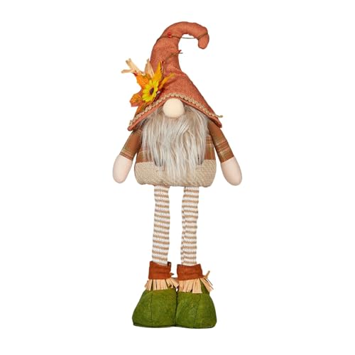 Qkbuza Men's Style Stehende Herbstzwerge Herbstdeko Wichtel Mit Ausziehbaren Beinen herb-st-Tisch-zw-erg-Dekorationen Thanksgiving zw-erg Figuren Teleskoppuppe Für Zuhause von Qkbuza