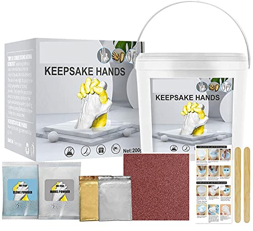Baby Keepsake Hand Casting Kit, Couples Hand Casting Kit, Family Hand Plaster Molding Sculpture Kit Gift Crafts for Couples, Adult & Child, Wedding, Friends, Anniversary (Grey) von Qklovni
