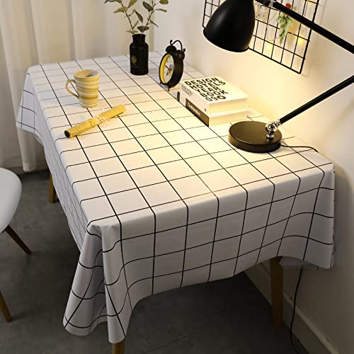 Qkoimpnrd Abwaschbar Garten Tisch Decke Anti Hot Scratch Wachstischdecke Tischdecken Eckig Schwarzweiß A 90 × 135cm von Qkoimpnrd