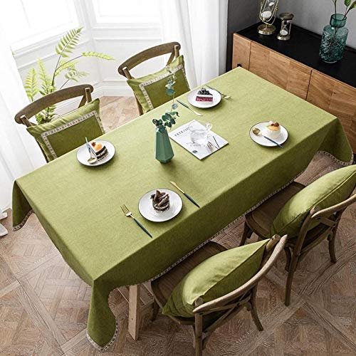 Qkoimpnrd Tischdecke Jacquard Tischwäsche Weich Nicht Leicht Zu Verblassen Lotuseffekt Tischtücher mit Zarten Pastelltönen Eine Grüne 90 × 130 cm von Qkoimpnrd