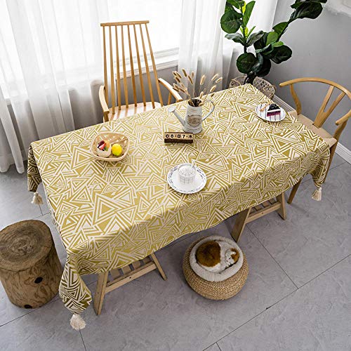 Qkoimpnrd Wachstuch Tischdecke Abwaschbar Modern Cotton Linen Pflegeleicht Garten Zimmer Tischdekoration Yellow 130 × 130cm von Qkoimpnrd