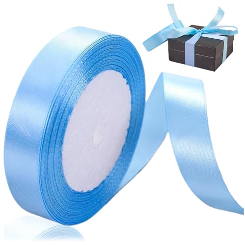 1 Roll Blue Satin Ribbon, 0, 79 x 25 Yards Polyester Himmelblau Ribbon für Geschenkverpackung, Weihnachtshandwerk, Haarbögen, Kränze und DIY -Dekoration 1 Roll Blue Satin Ribbon, 0, 79 x 25 Yards Polyester Himmelblau Ribbon für Geschenkverpackung, Weihnachtshandwerk, Haarbögen, Kränze und DIY -Dekoration von QmjdDymx