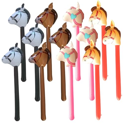12 Prozent aufblasbares Stick Pferd 38 Zoll 4 Farben auf einem Stock PVC Blow Ballon für Cowgirl Geburtstag Halloween Themeed Party aufblasbar von QmjdDymx