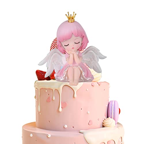 Engelskuchen -Top, Baby Girl Figur Cake Toper Engel Dekor 11.5x12 cm für Duschabschluss, Schloss, Dekoration von QmjdDymx
